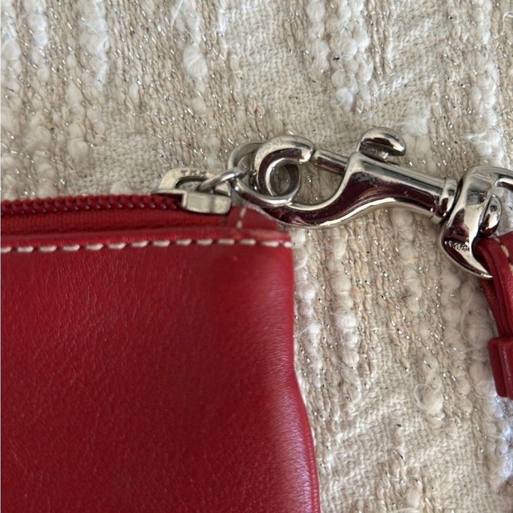 Coach Cherry Red Leather Wristlet - Picture 3 of 8
